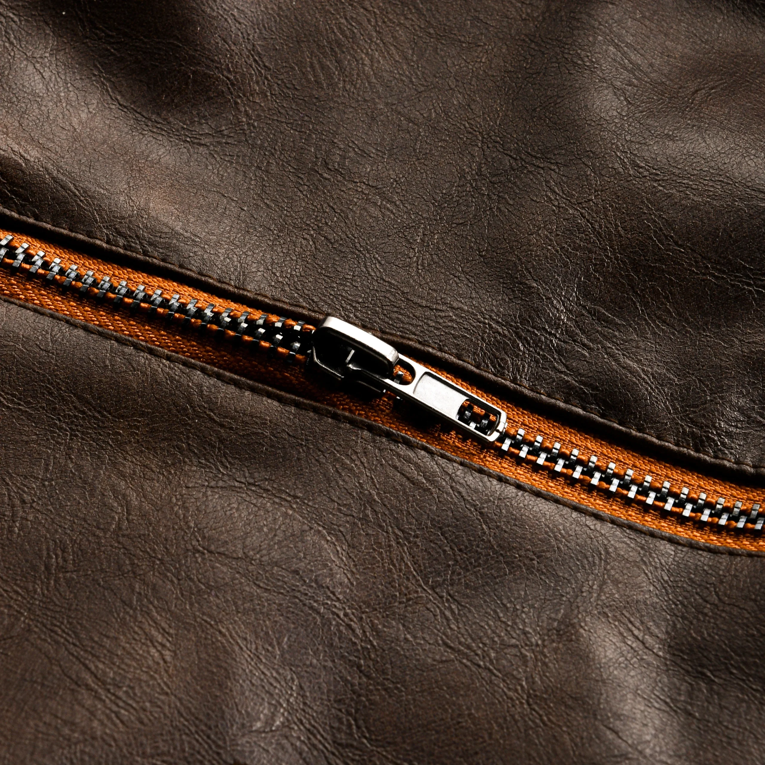 Veste en cuir classique vintage marron pour homme – Style hivernal entre-saison pour homme 2025 – Image 5