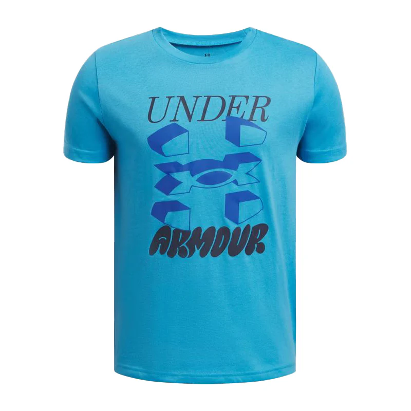 T-shirt pour garçons (Junior) Under Armour - UA B SPLIT BIG LOGO SS – Image 2